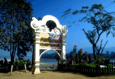 Aussichtspunkt beim Goldenen Dreieck in Sob Ruak, Amphoe Chiang Saen, Provinz Chiang Rai