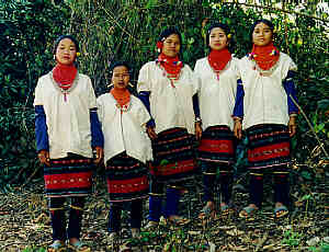 Lawa Girls, Lawa Village in Chiang Mai Province, Northern Thailand.
